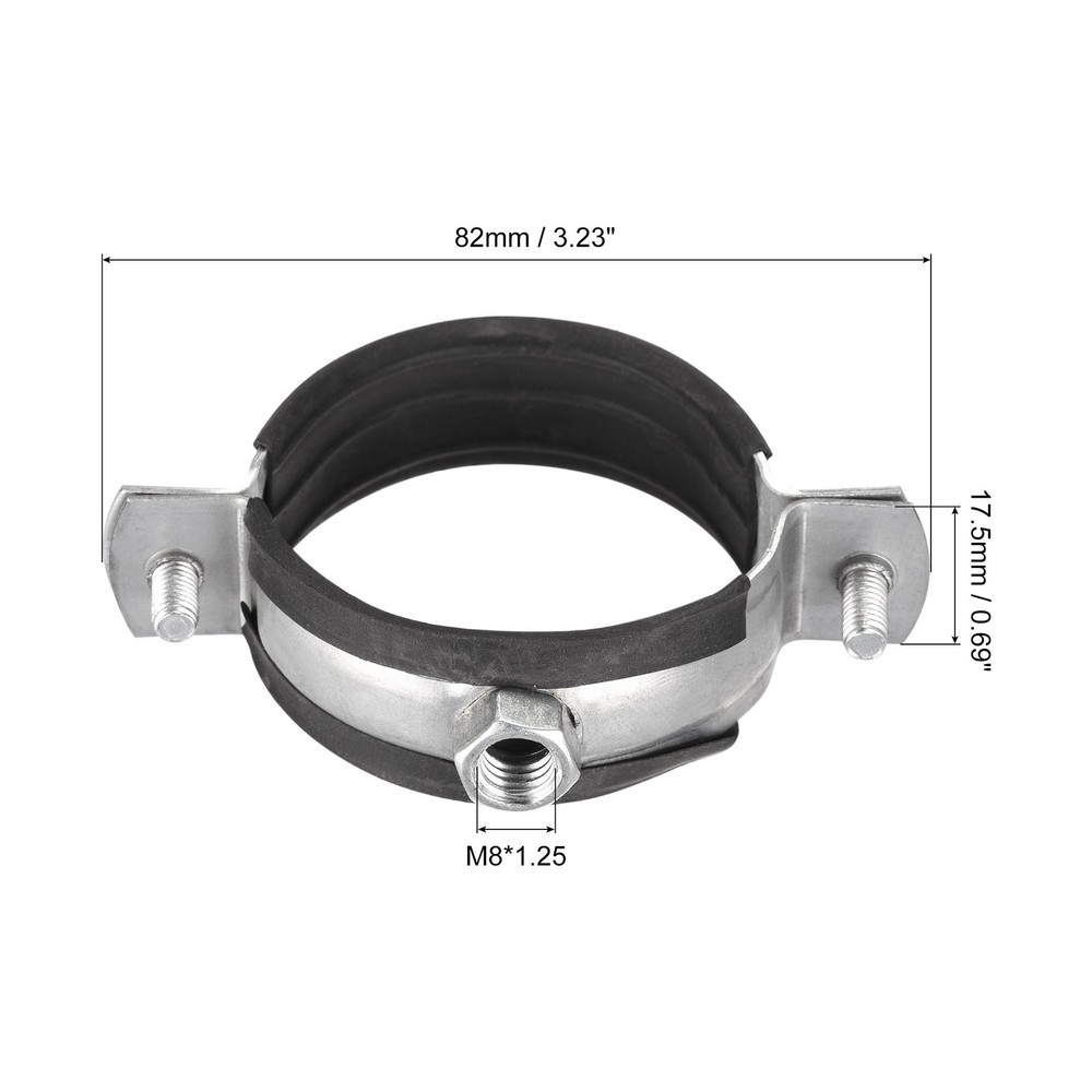 Adjustable 2 Inch Iron Pipe Bracket Clamp, 5-Pack Wall/Ceiling Mount