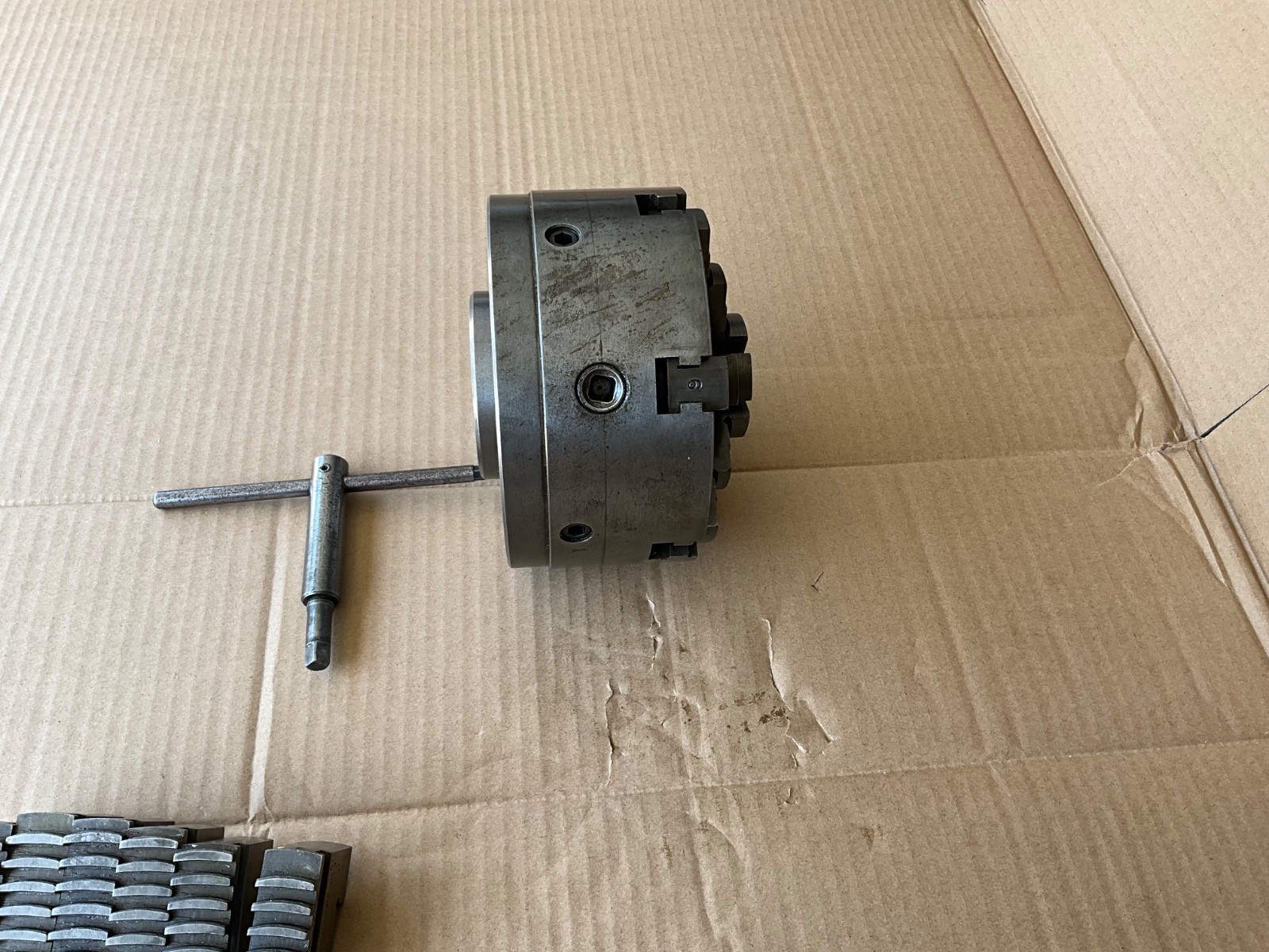 Buck 6inch 6 Jaw Adjust Tru / Hardinge Taper Mount Lathe Chuck