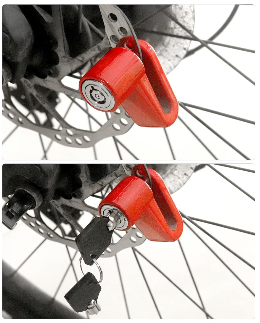Motorcycle Disc Brake Lock Anti-Theft Wheel Lock Heavy Duty Steel 2 Pack Safety