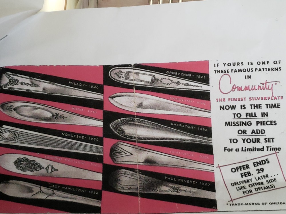 Vintage 35 pc Community Oneida Silver 1916 "Adam" Set - Silverplate Silverware