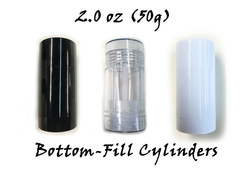 Empty Plastic Deodorant Containers - (Fancy) Reusable, Bottom-Fill 2.0 oz