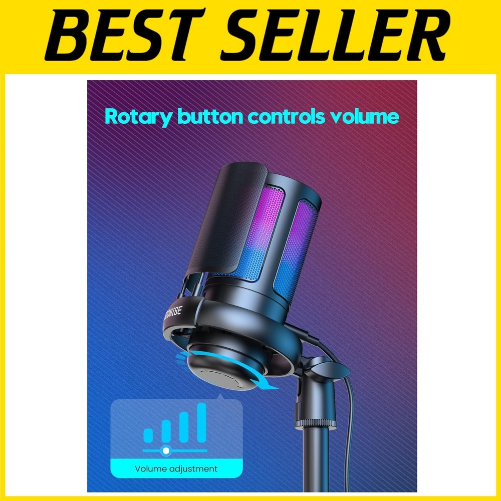Pop Filter USB Microphone for Streaming - Gaming Mic for PC