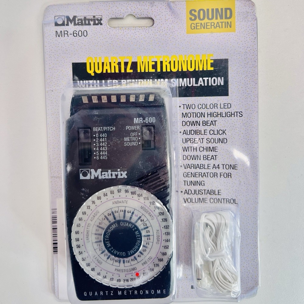 Matrix MR-600 Quartz Metronome w/ LED Pendulum Simulation & Down Beat Accent