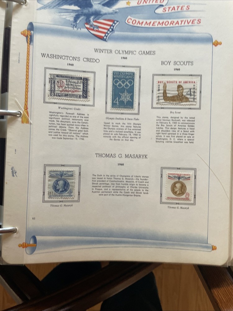 US Commemorative White Ace Album. 1959-1972. 400 Mostly Mint Stamps.