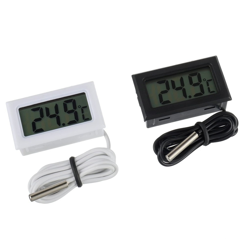 4Pcs Refrigerator Thermometer Digital LCD Thermometer with Waterproof Probe