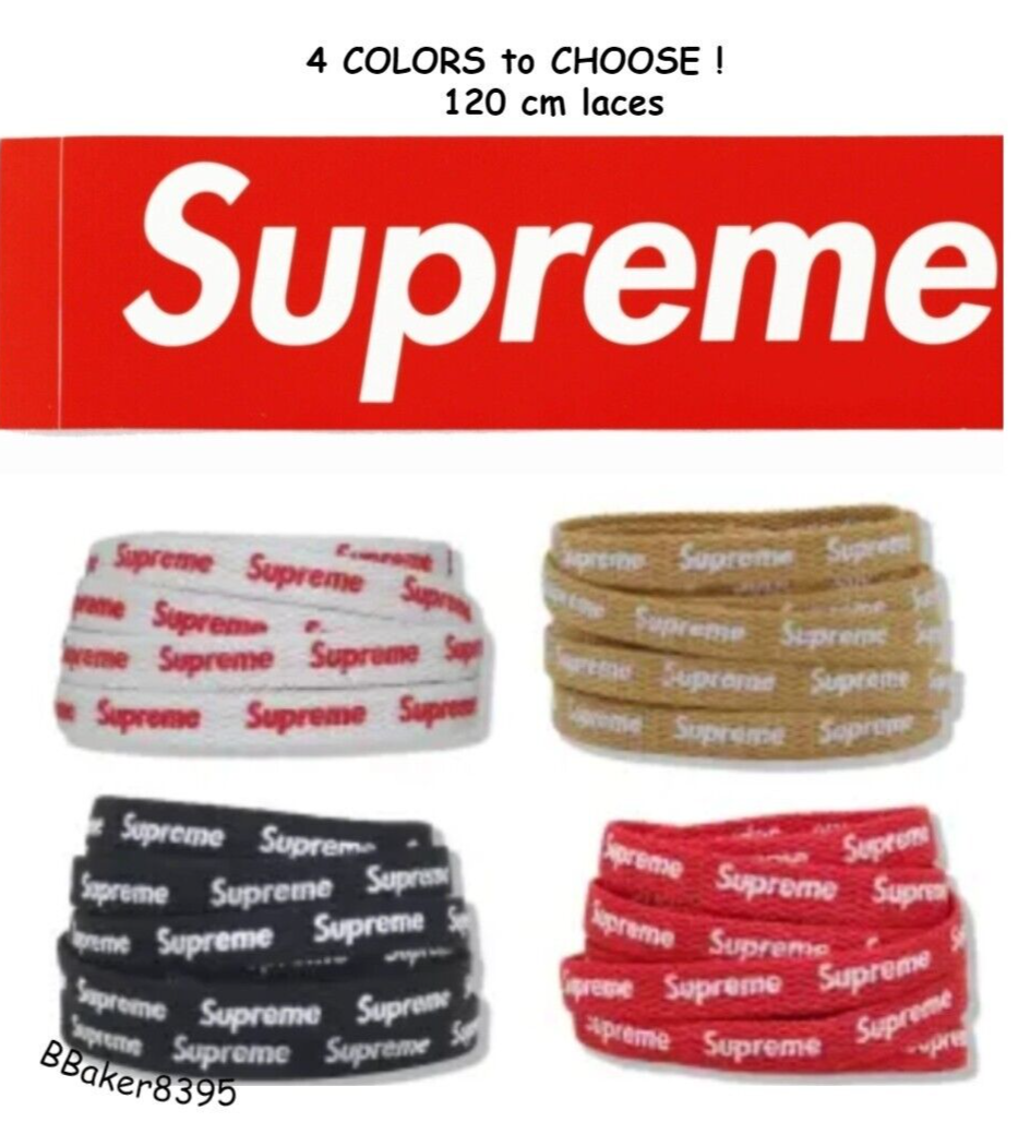 AF1 Supreme Shoe Laces 120cm BLACK, RED, WHITE WHEAT air jordan, dunks, airforce