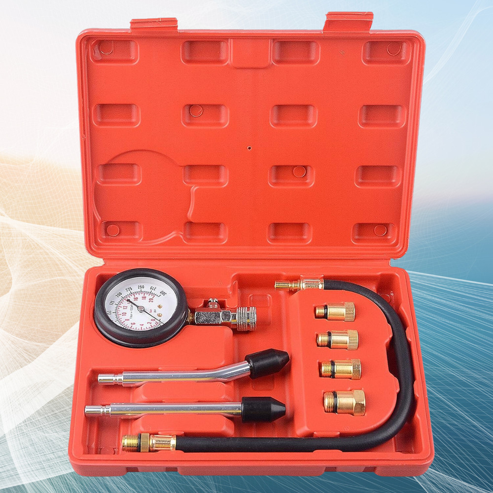 Engine Cylinder Compression Gauge Tester Kit Gas Engine Diagnostic Testing Tool.