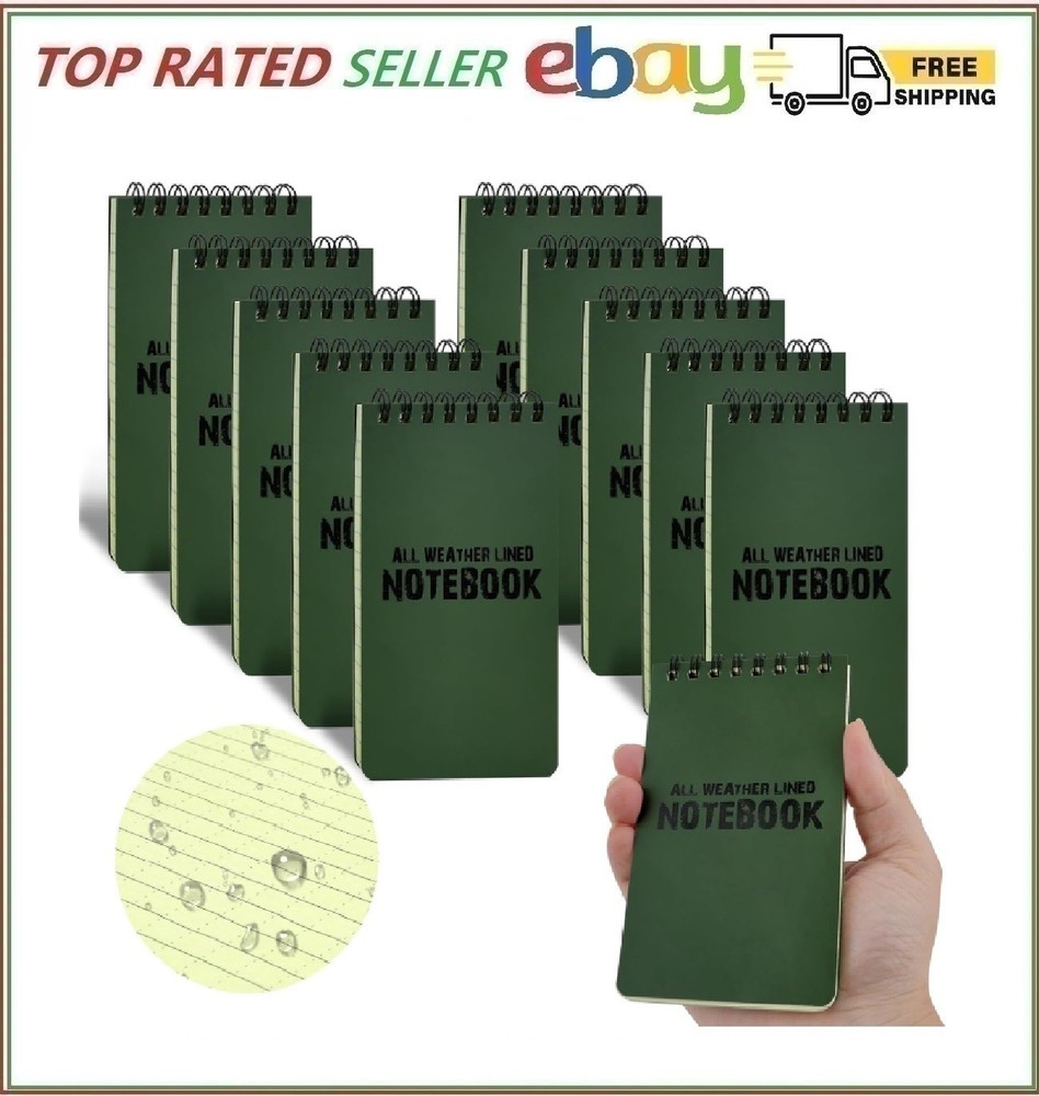 10 Pack Write In The Rain Notebook Steno Notepads, Pocket Waterproof Notepad,...