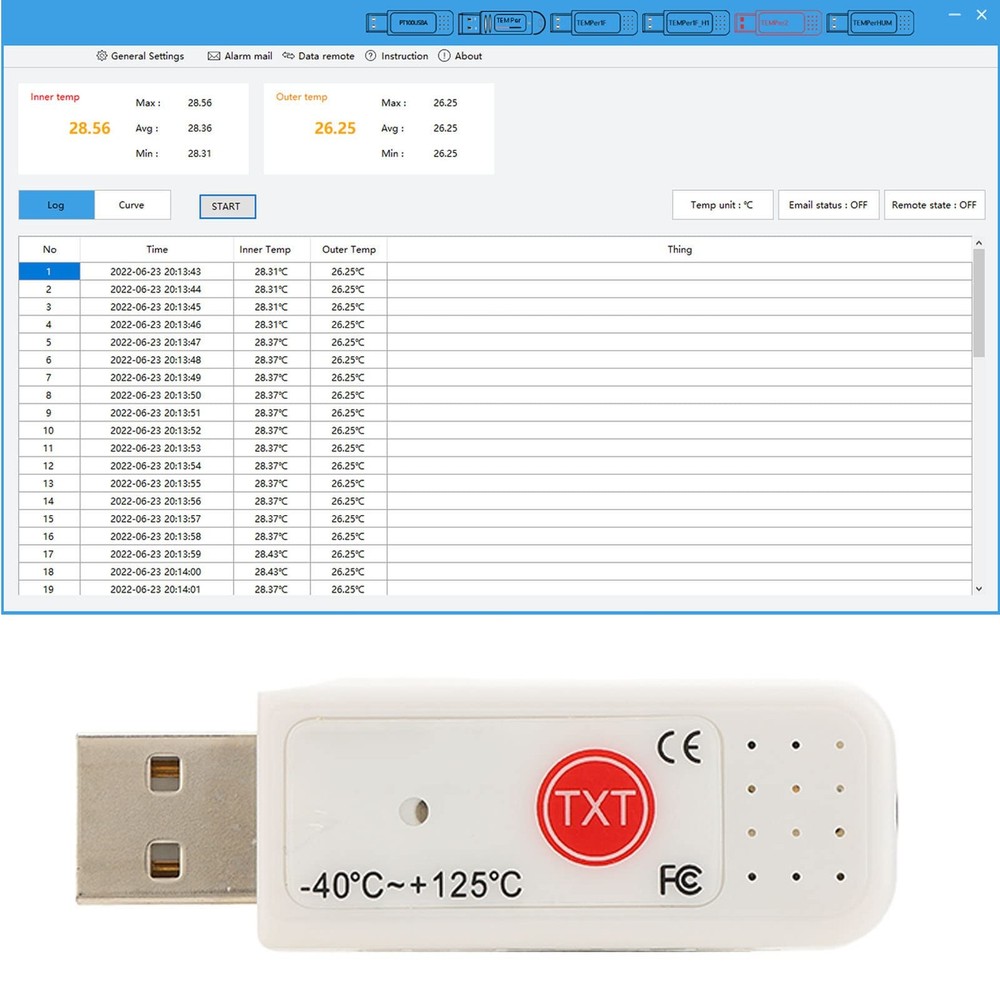 USB Thermometer Temperature, Inside Outside PC Sensor Double Sensor Computer ...
