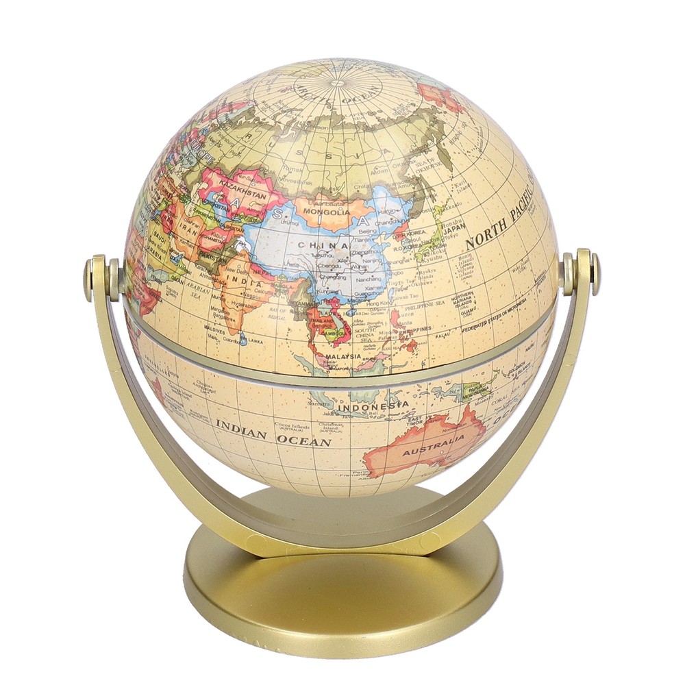 Mini World Map Globe English Edition Desktop Rotating Earth Geography Globe WT