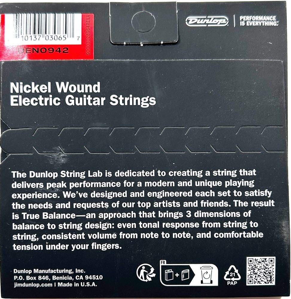 Dunlop Guitar Strings 2 sets Electric Nickel Wound Light 09-42 String Lab