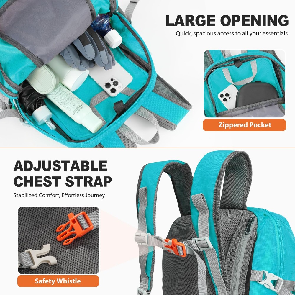 20L Hiking Backpack Lightweight Packable Hiking Daypack, Foldable Small Trave...