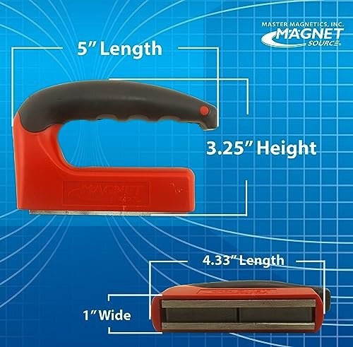 Master Magnetics Strong Magnet with Ergonomic Handle - 100 lb Pull Force,...