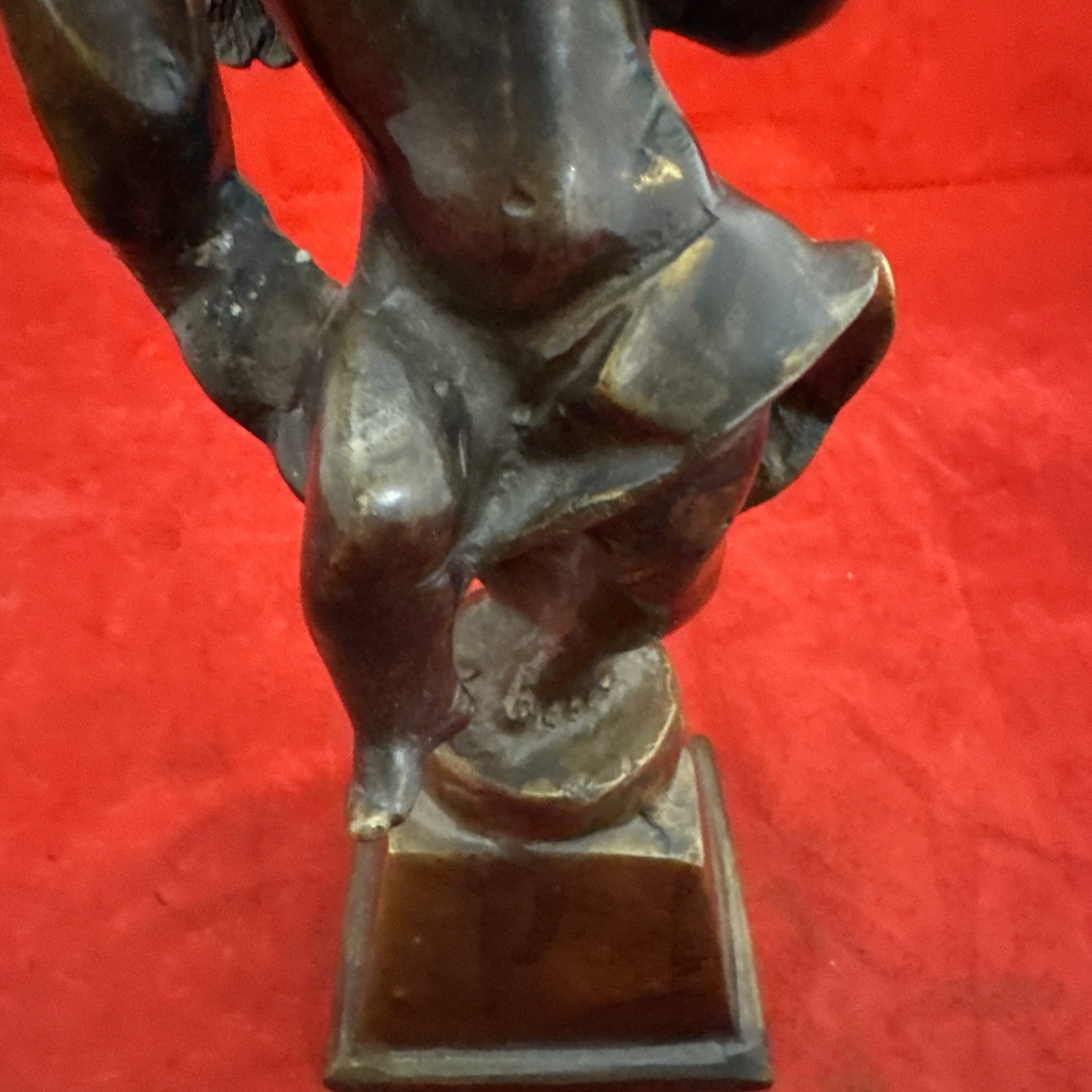 Bronze Cherub Angel Boy Playing Violin 12.5” Tall Heavy