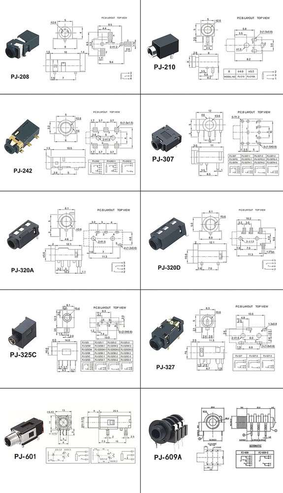 10 Values 84 Pcs Stereo Jack Socket PCB Mount Female Audio Headphone Socket C...