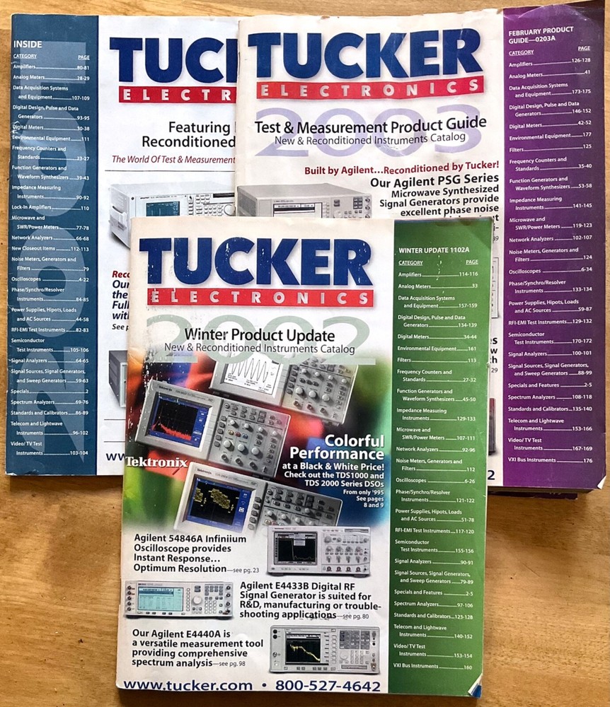 3 Tucker Electronics Product Catalogs/Magazines: 2001/2002/2003
