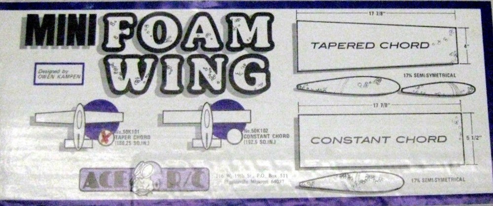 SIMPLE CITABRIA RC PLAN + CONSTRUCTION ARTICLE for Ace Foam Wing Model Airplane
