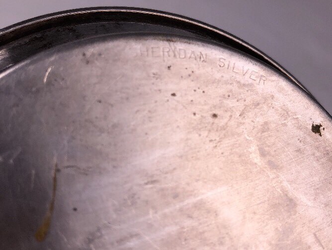 Vintage SHERIDAN Duryea's Motor Wagon COASTER Porcelain Base Silver Plated Case