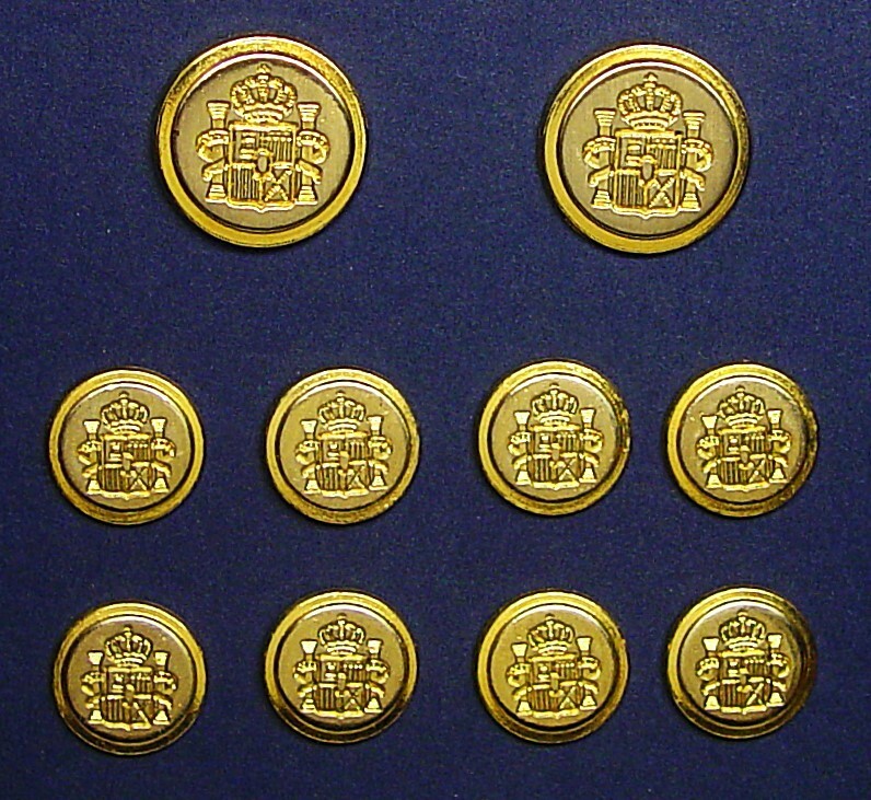 GERALD AUSTIN REPLACEMENT BUTTONS 10 SOLID METAL 2-TONE, FAIR USED CONDITION