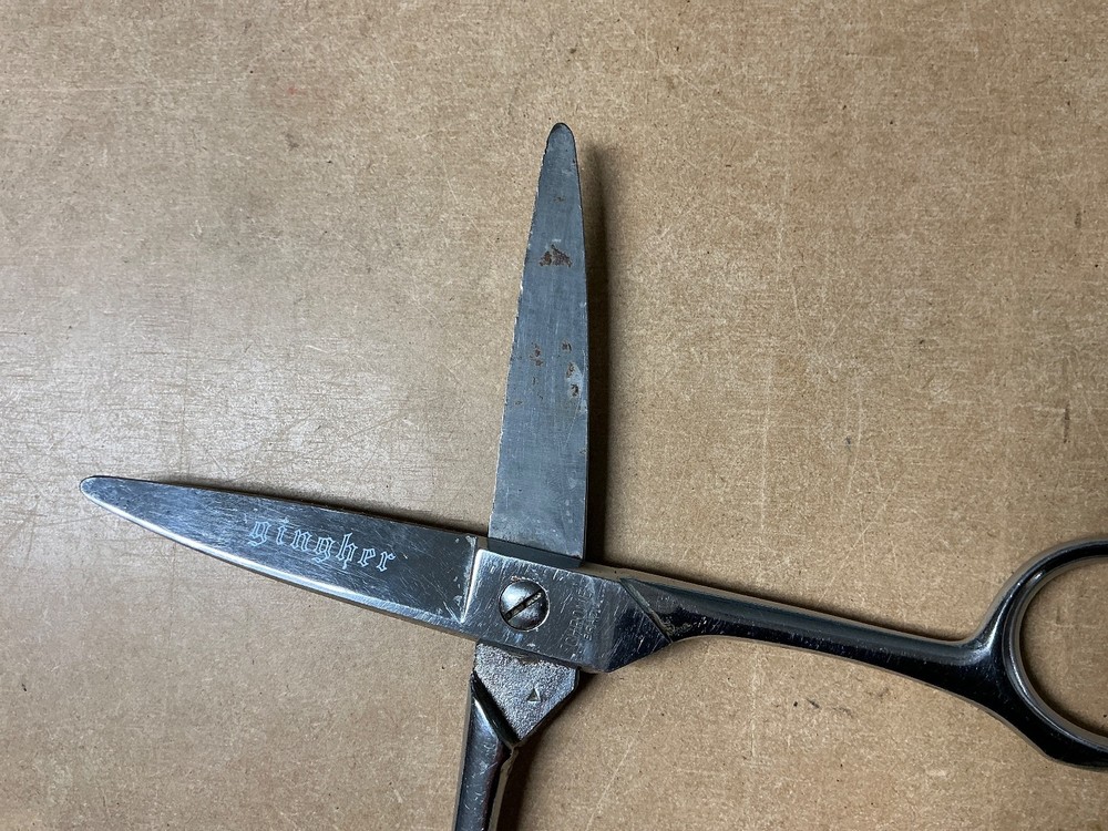 Vintage Gingher 8” Chrome Shears Scissors Brazil