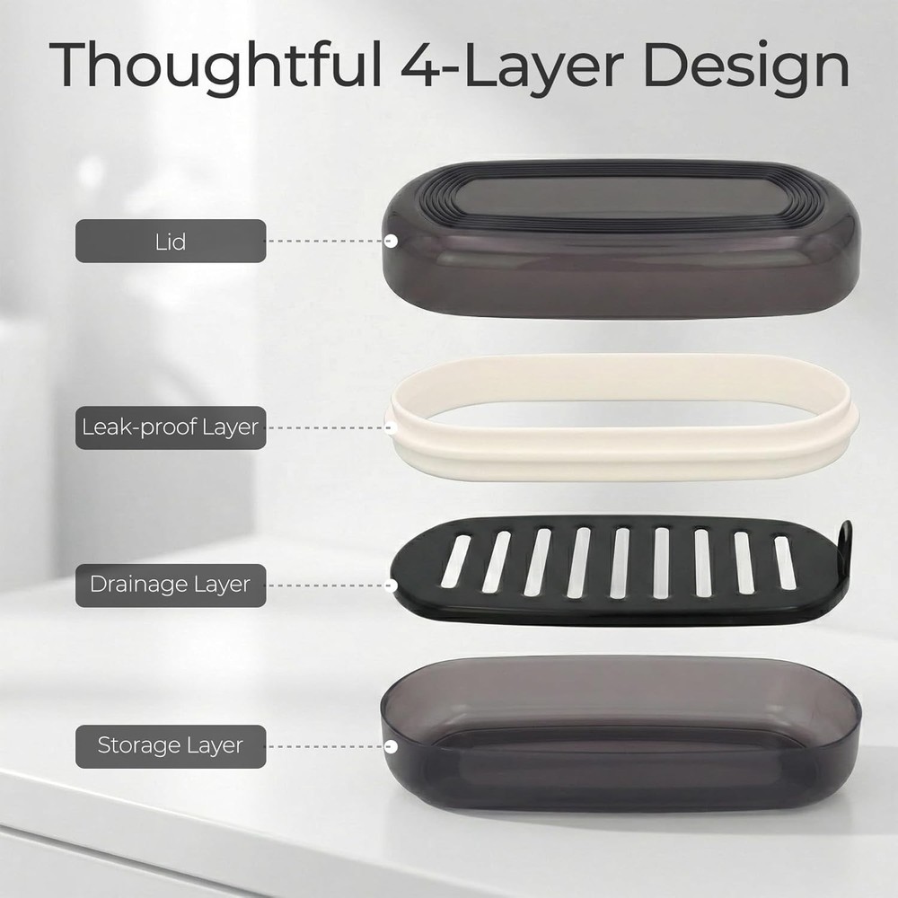 Shampoo Bar Holder Travel Case for Two Bars – Compatible with Kitsch Solid Sha