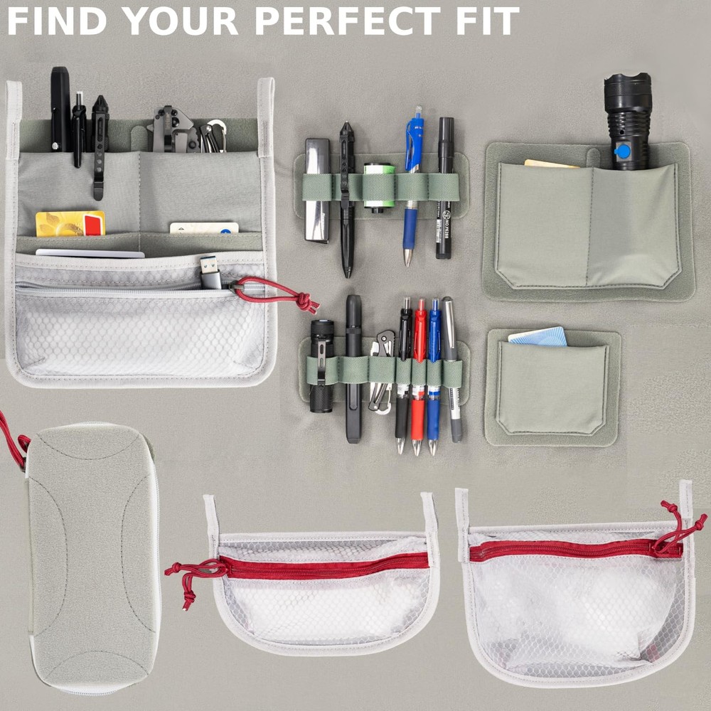 Modular Kit Organizer Panel for Tools & Pens, EDC Hook and Loop Attachment fo...