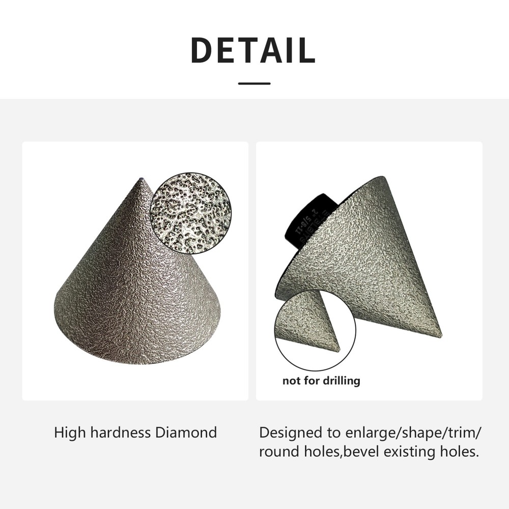 2" Diamond Beveling Chamfer Cone Milling Bit Tile with Hex Adapter Countersink