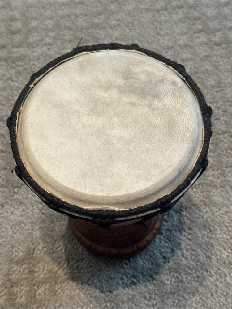 Percussion Djembe Drum Black Rope Tuned Hand Drum - Handmade
