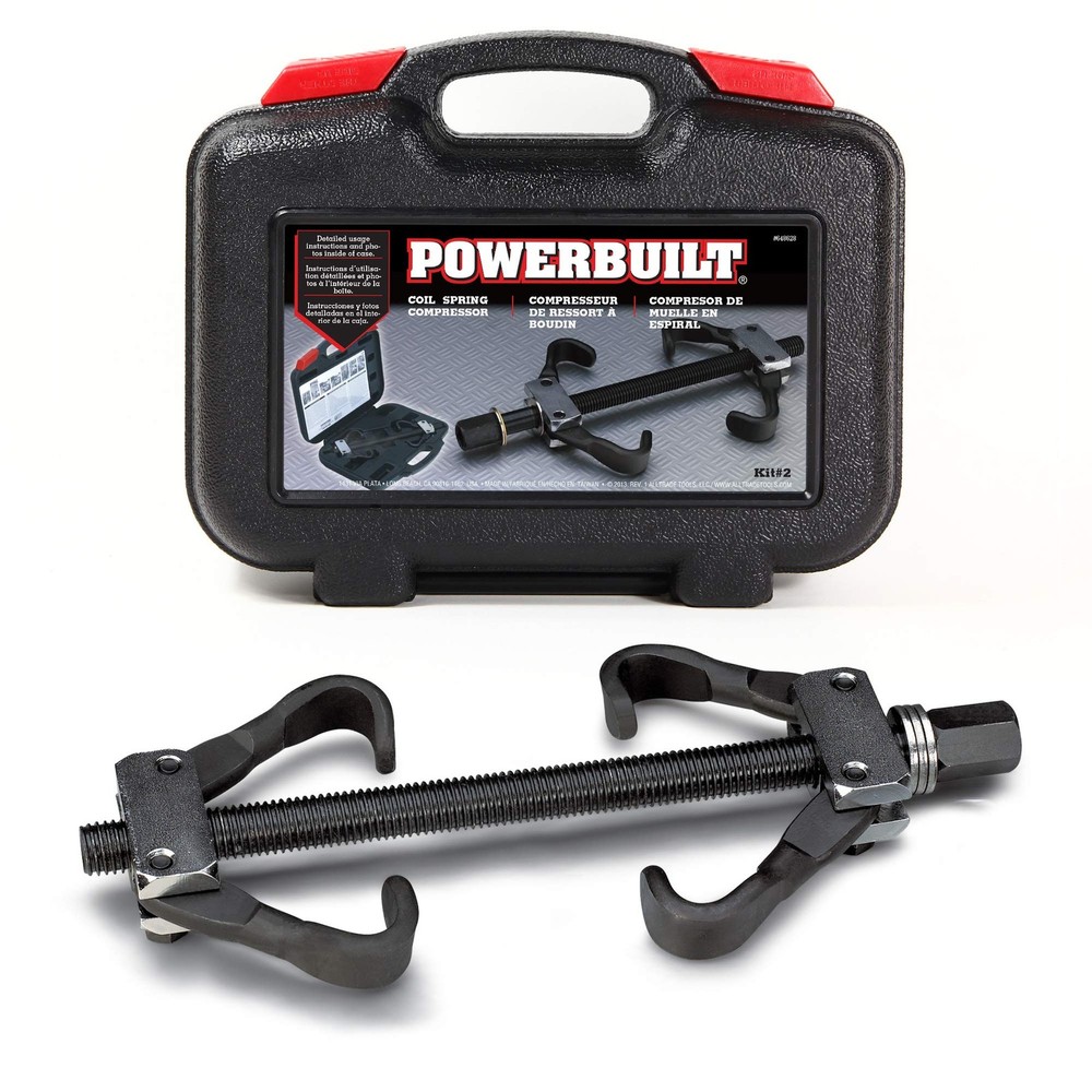 Powerbuilt Strut Coil Spring Compressor Tool Kit, Compress, Remove and Black
