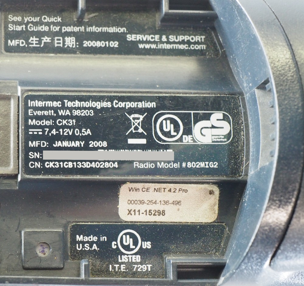Intermec Barcode Scanners CK31 CK31CB133D402804