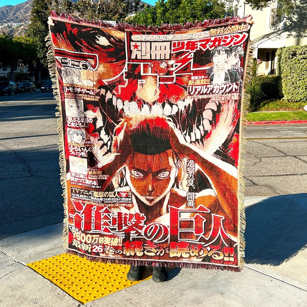 Anime Woven Tapestry Attack on Titan Throw Blanket