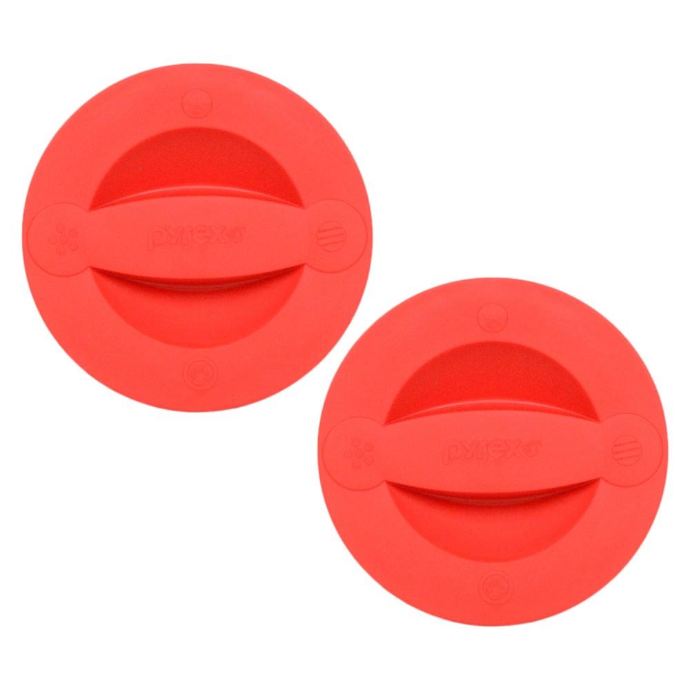 Pyrex 516-RRD-PC Red Replacement Cover Lid 2 Pack for 2 Cup Measuring Cup New