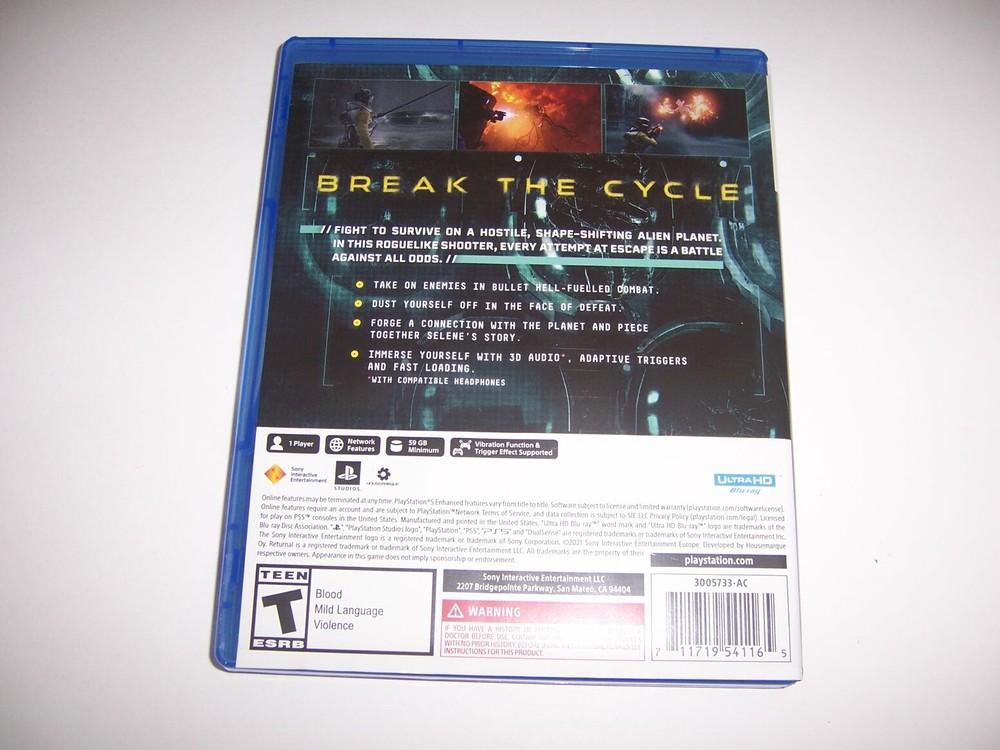 Replacement Case for Returnal Sony PlayStation 5 Original Box Authentic