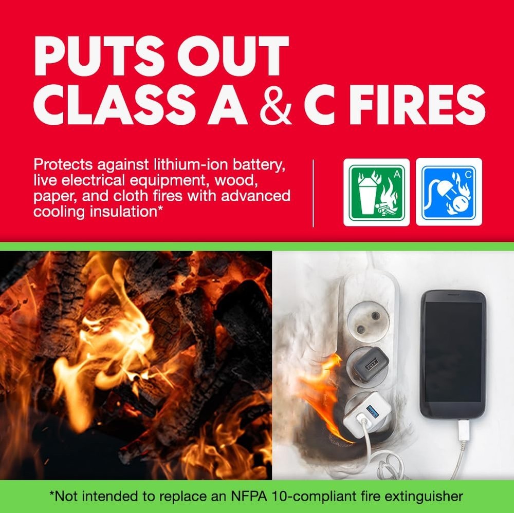 Lithium-Ion Fire Extinguishing 1-Pack - Battery Fire Suppression for Electron...