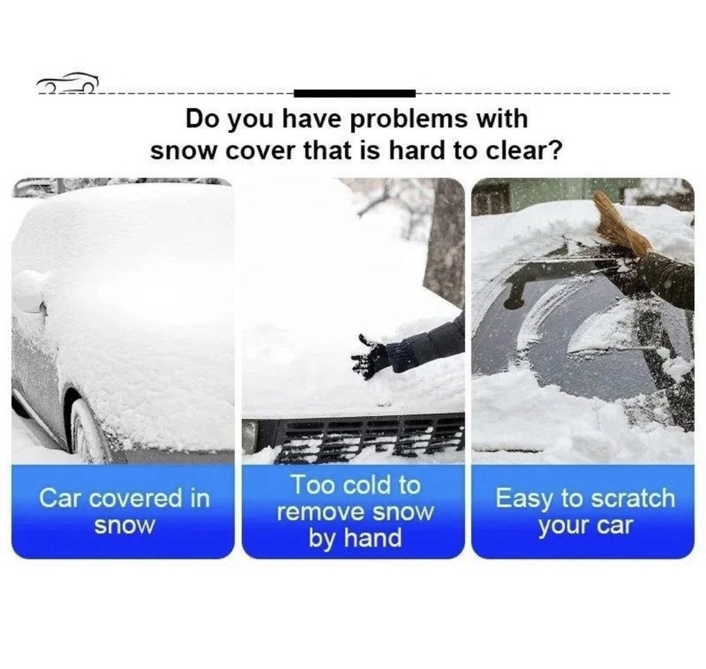 Extendable Ice Scraper And Snow Brush For Car Window And Windshield, Sratchless