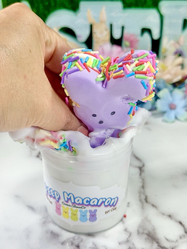 Peep Macaron Thick & Glossy Slime DIY Clay, Easter Theme, Scented, ASMR