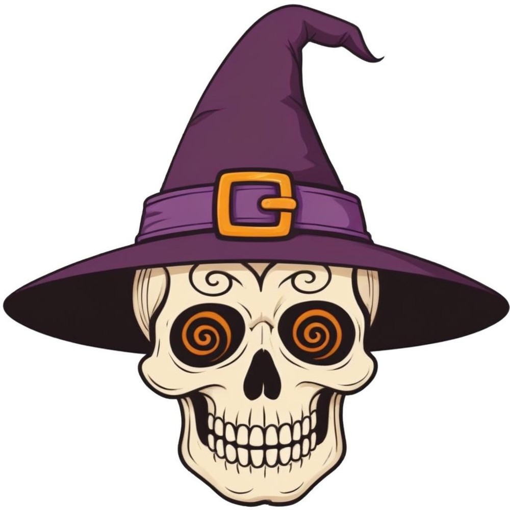 30 Custom Halloween Witch Skull Personalized Address Labels
