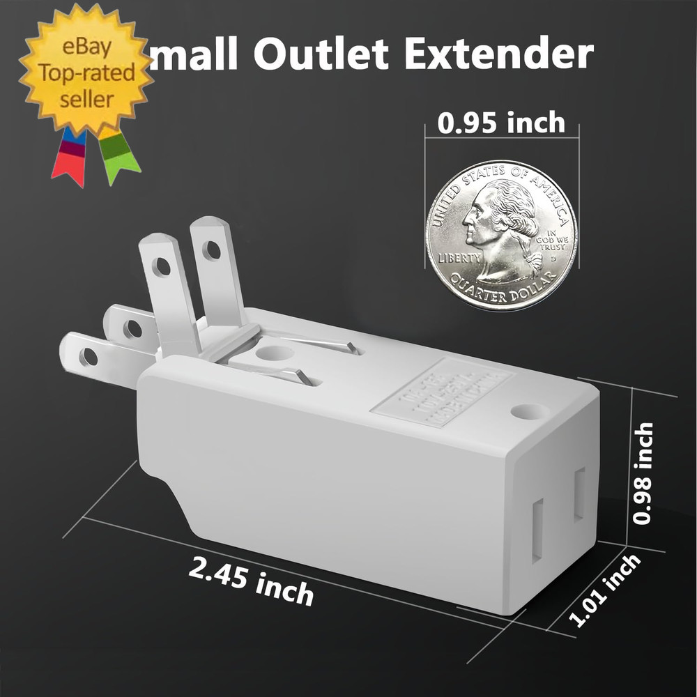 Multi Plug Outlet Extender,Ac Flat Plug Adapter Outlet,Mini Indoor Wall Tap Plug