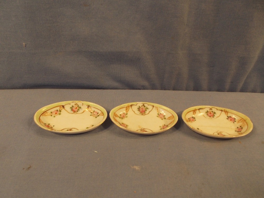 Nippon Hand Painted 3 Open Salt Cellars