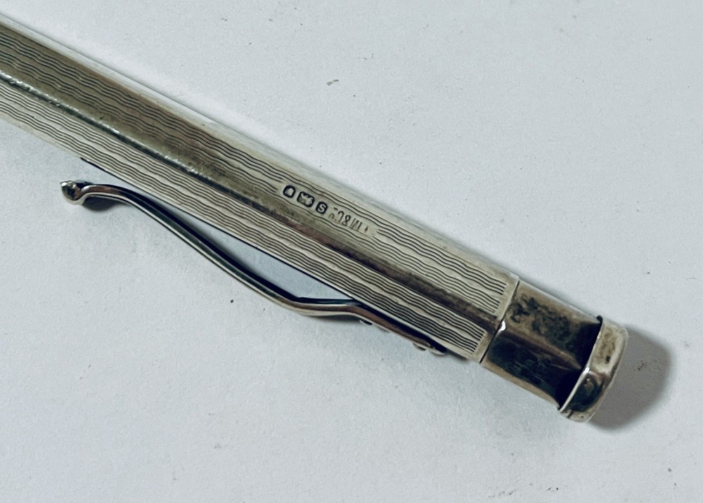 Antique Solid Sterling Silver Propelling Pencil Yard O Led 1953