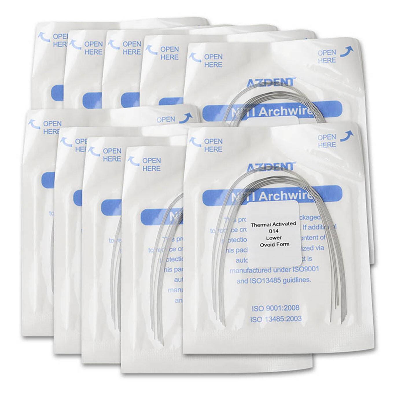 AZDENT Dental Orthodontic Heat Thermal Activated NITI Arch Wires Ovoid Round