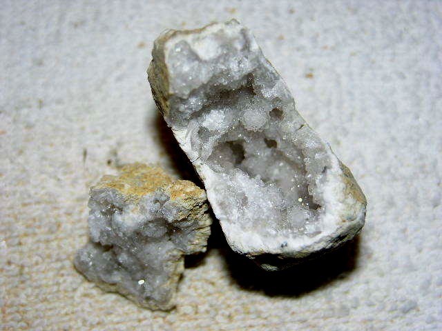 Geode pair opened with crystal centers 2.25 inch G74