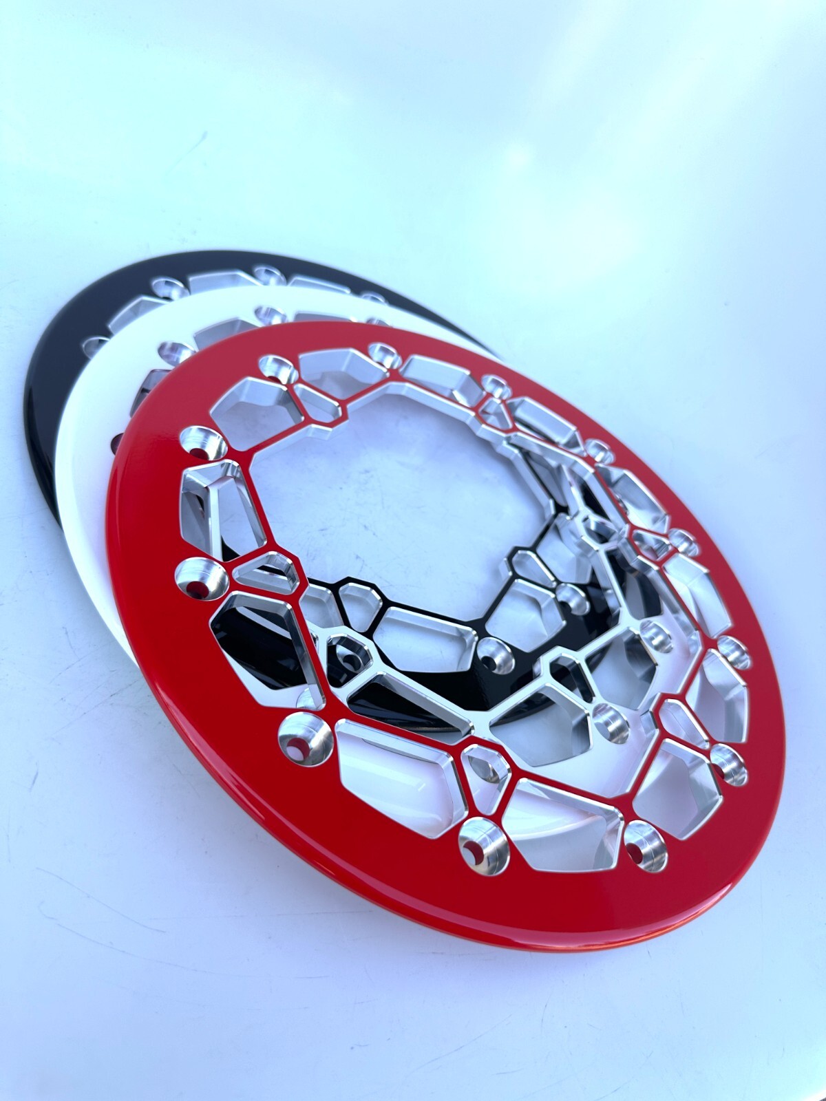 Alba Racing Billet Crusher 10" Atv Beadlock Rings fit DWT & Goldspeed Red