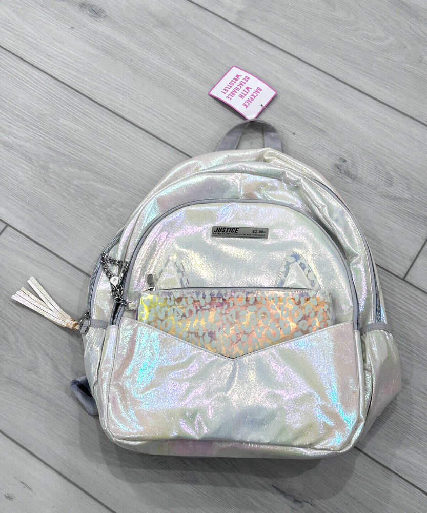 Justice Metallic Backpack with Wristlet