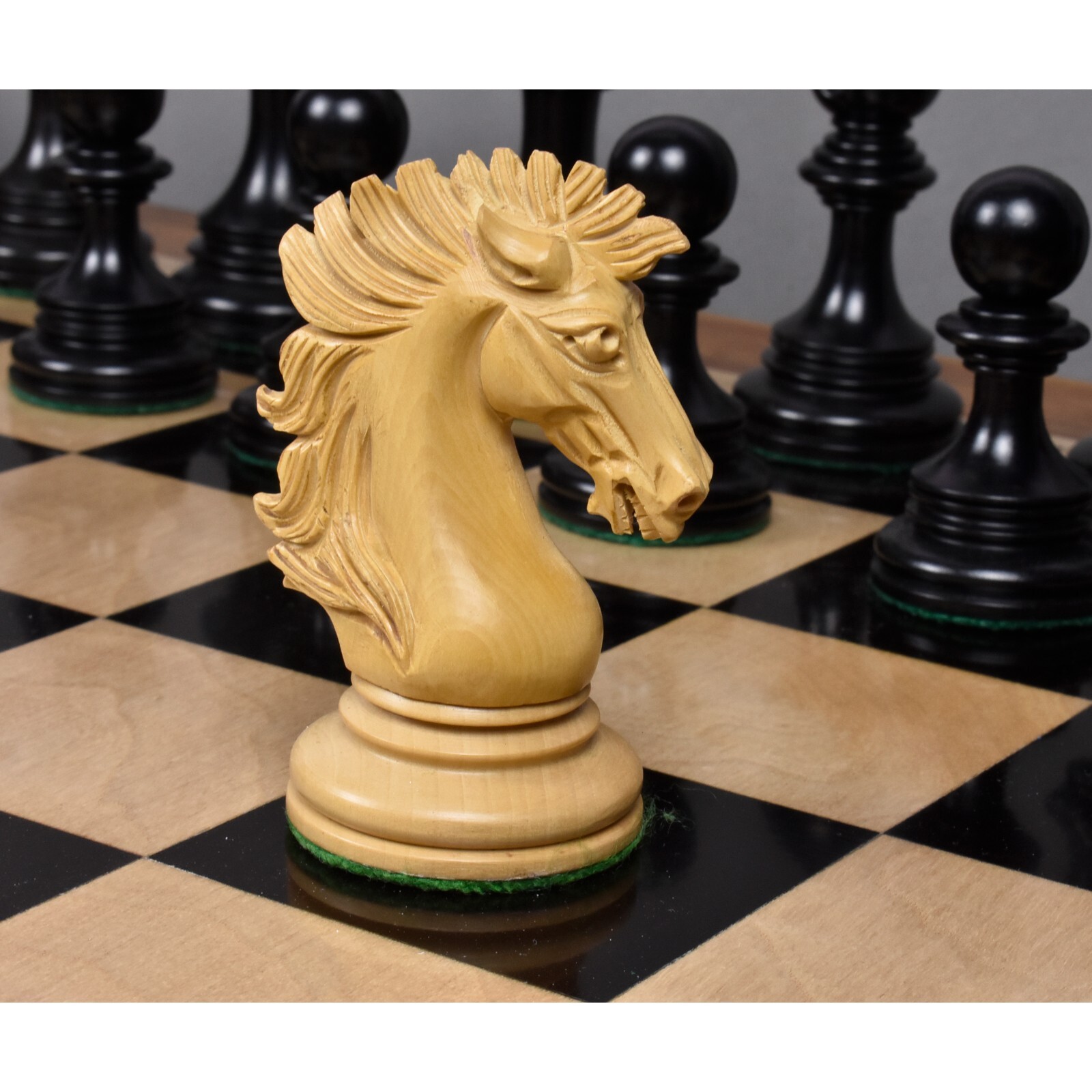 Alexandria Luxury Staunton Chess Pieces Only Set - Triple Weighted - Ebony Wood