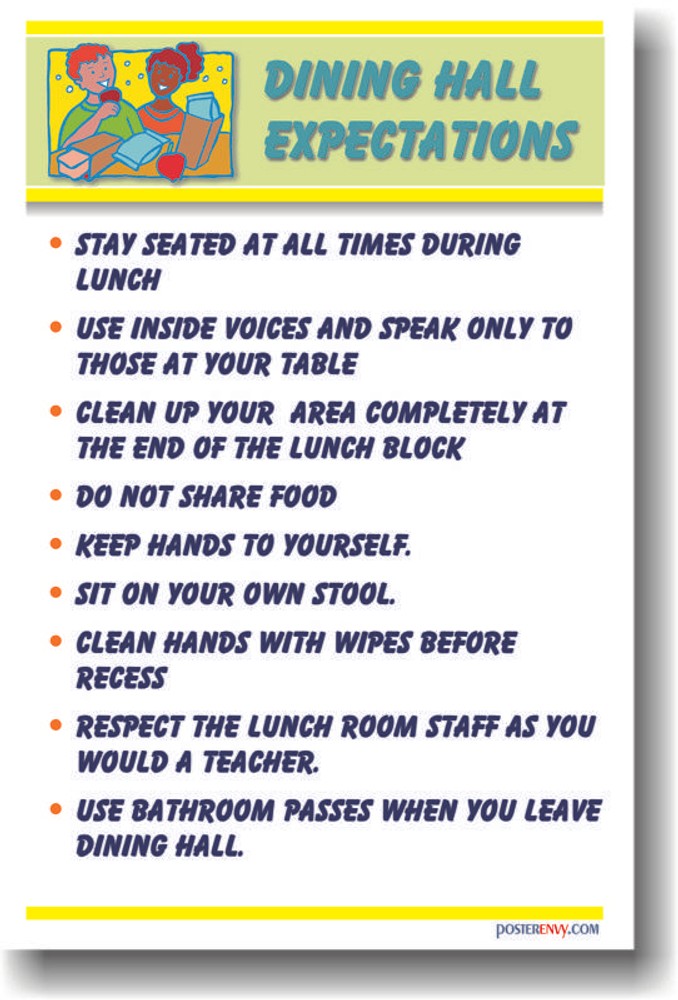 Dining Hall Expectations 3 - Cafeteria Rules     POSTER