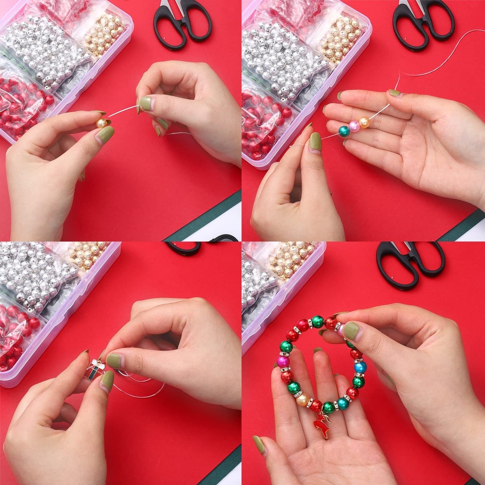 700PCS Christmas Beads Charms for Small, Assorted +