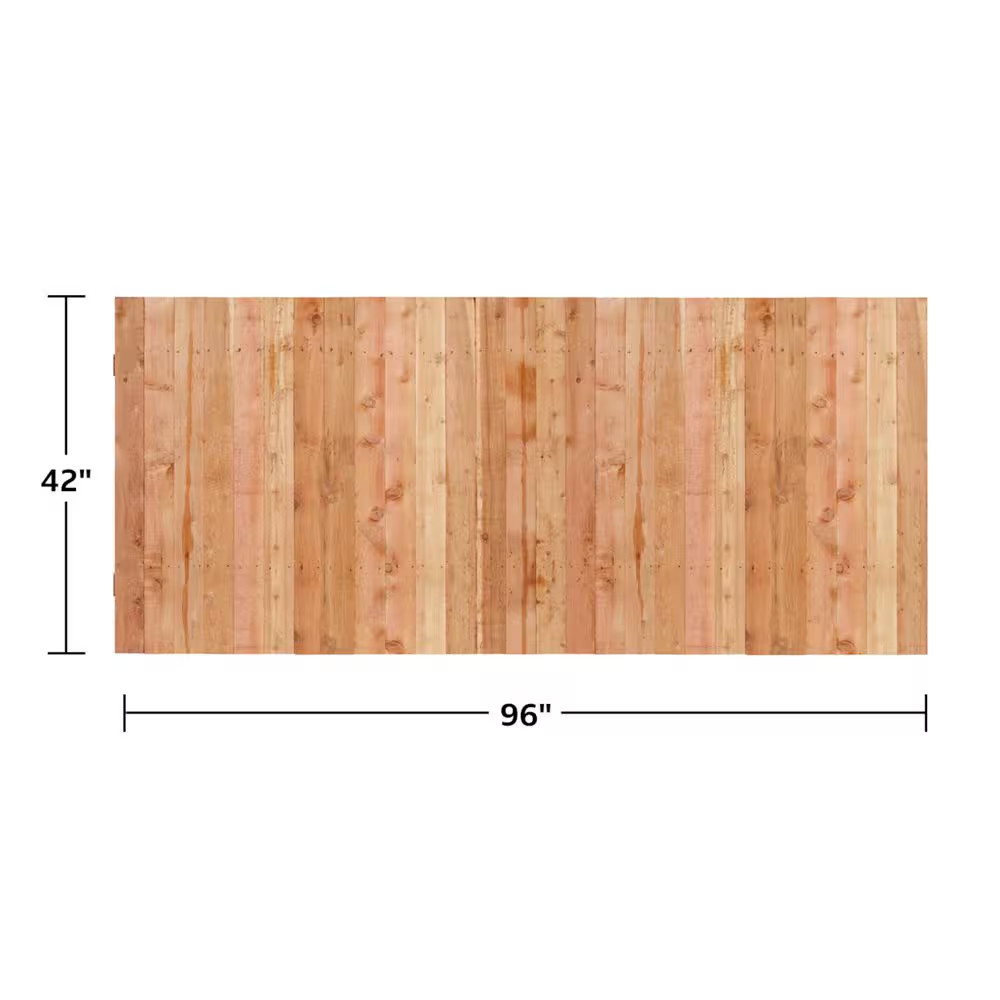 3-1/2 ft. x 8 ft. Western Red Cedar Privacy Flat Top Fence Panel Kit Free Shippi
