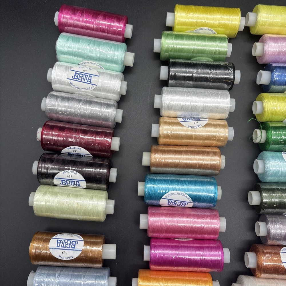 Beta Brand Polyester Embroidery Machine Thread 47 Spools Multiple Colors