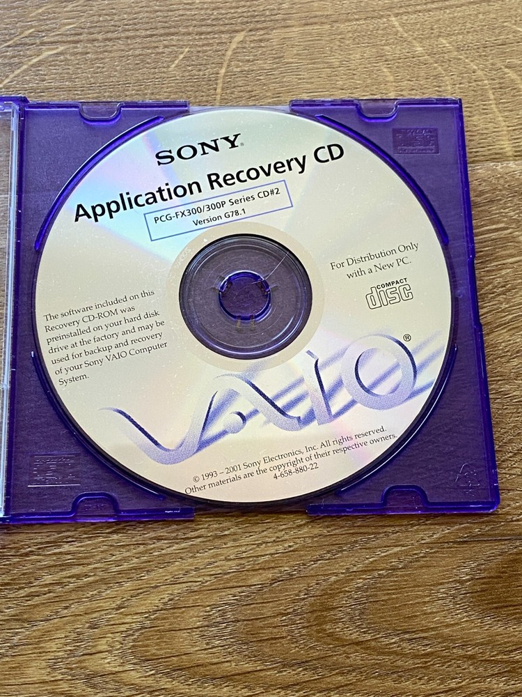 Sony Application Recovery CD PCG-FX300/300{ Series CD#2